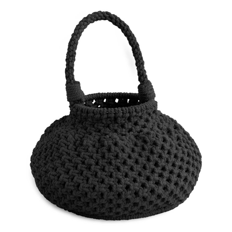 Naga Macrame Bucket Bag In Black
