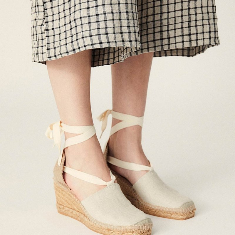 Shop Naguisa Anni Linen Sandal In Brown