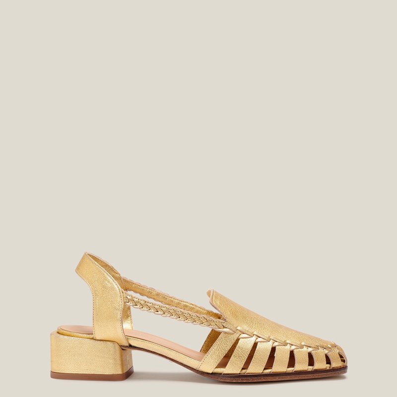 Shop Naguisa Udo Gold Sandal In Yellow