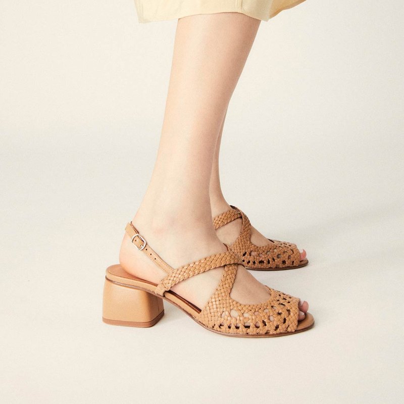 Shop Naguisa Uga Natural Rounded Sandal In Brown