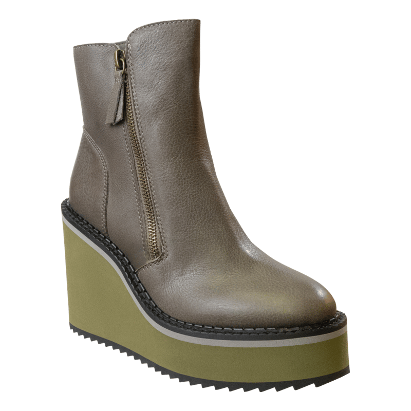 Shop Naked Feet Avail Wedge Ankle Boots In Grey