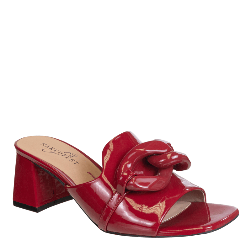 Shop Naked Feet Coterie Heeled Sandals In Red