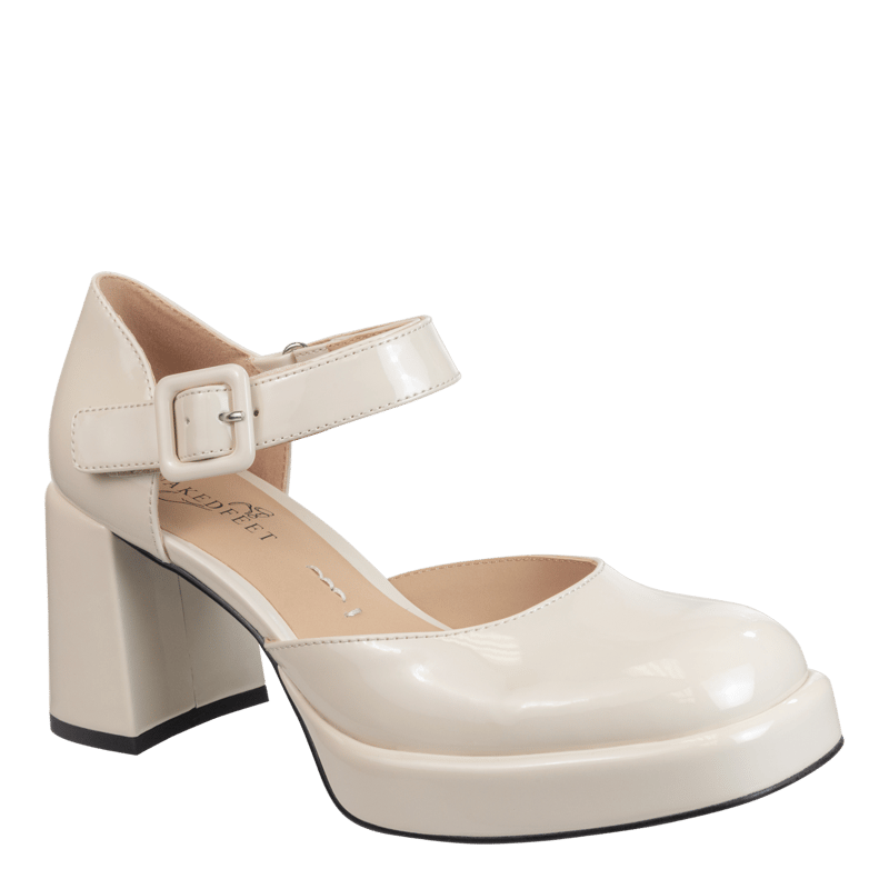 Shop Naked Feet Estonia Heeled Clogs In White