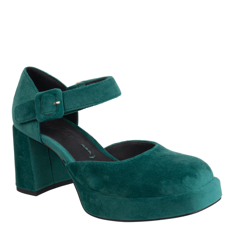 Shop Naked Feet Estonia Heeled Clogs In Green