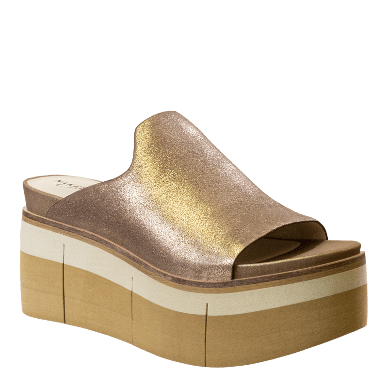 Naked Feet Flow Platform Sandals In Gold