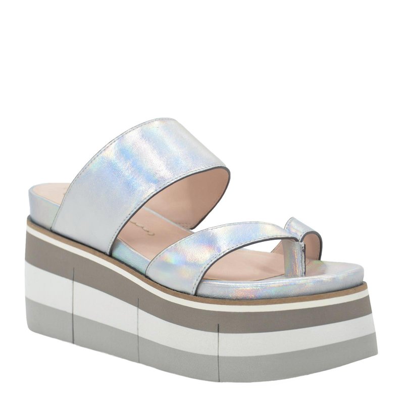 Naked Feet Flux Wedge Sandals In Grey