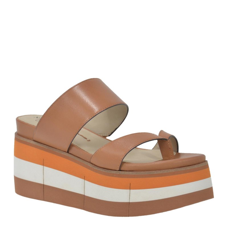Naked Feet Flux Wedge Sandals In Tan