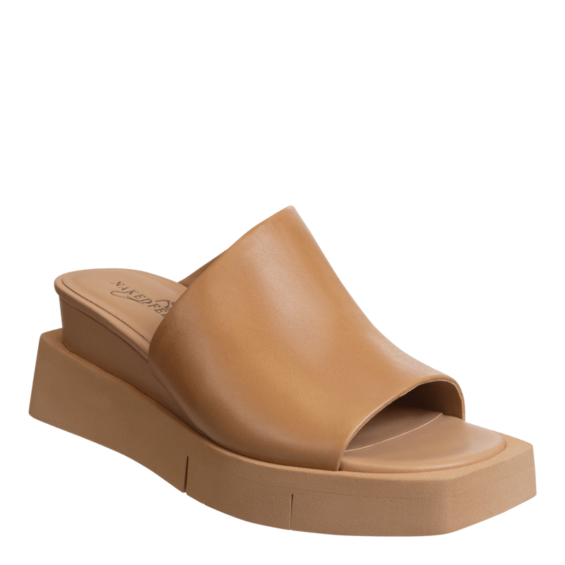 Shop Naked Feet Infinity Wedge Sandals In Brown