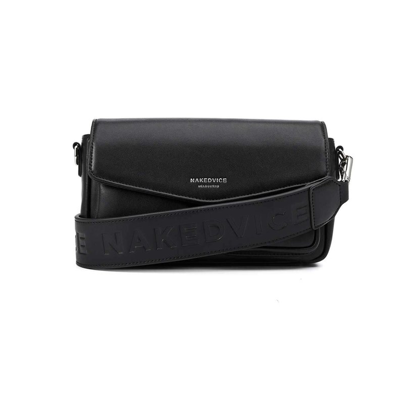 Nakedvice The Utility Leather Silver Handbag In Black