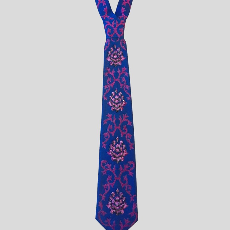 Shop Nandanie Baroque Classic Necktie In Blue