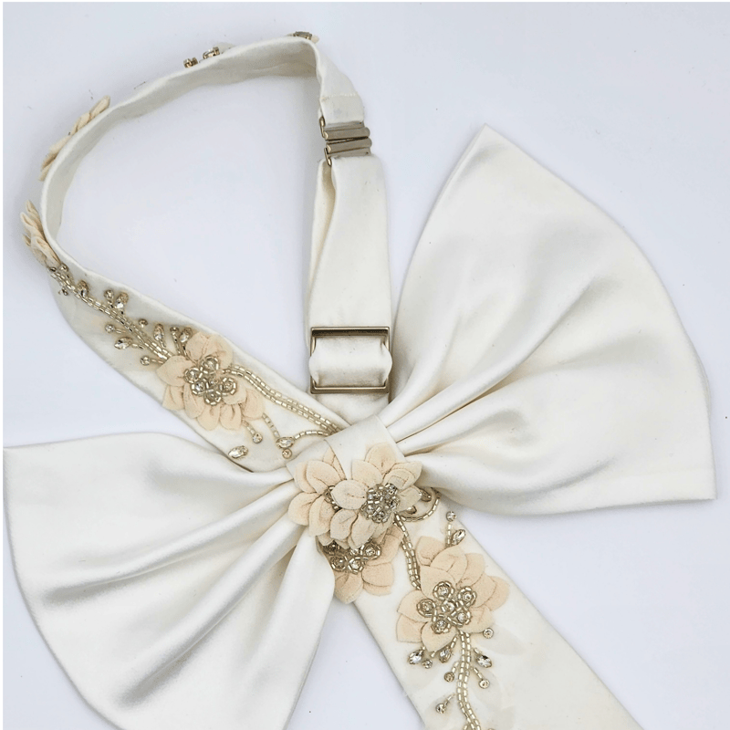 Shop Nandanie Crystal Jenny Bow Tie In White