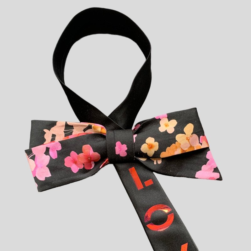 Shop Nandanie One Of A Kind:  X Hypnotiq Painted Floral Grace Bow Necktie In Black
