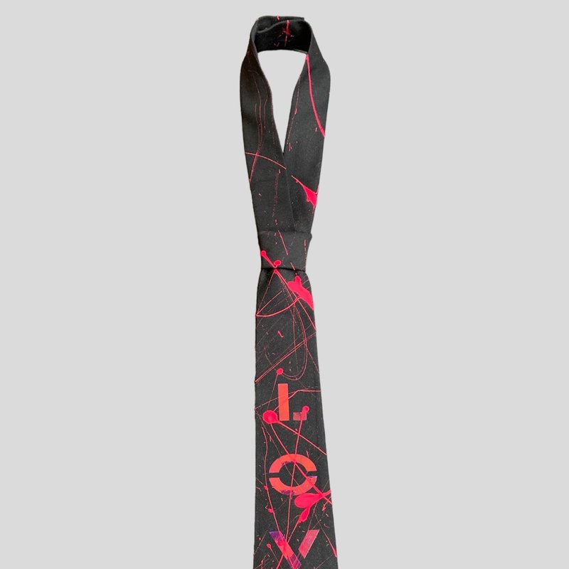 Shop Nandanie One Of A Kind:  X Hypnotiq Painted Tailored Classic Necktie In Black