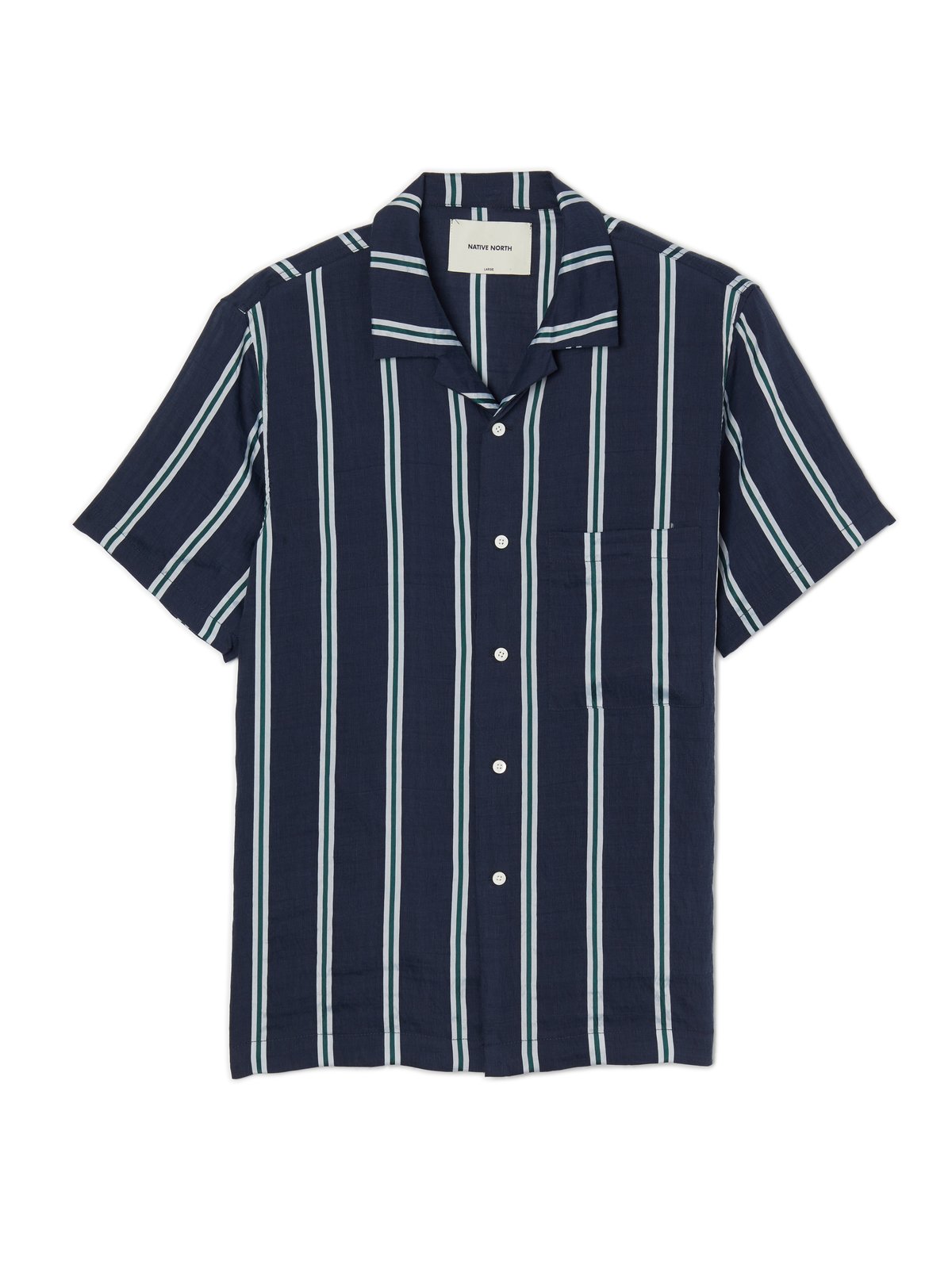 Native North Stripe Silk Blend Button Up Shirt | Verishop