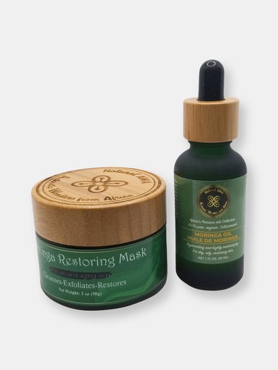 Natural AWA Moringa Restoring Facial Set (Mask & Oil) product