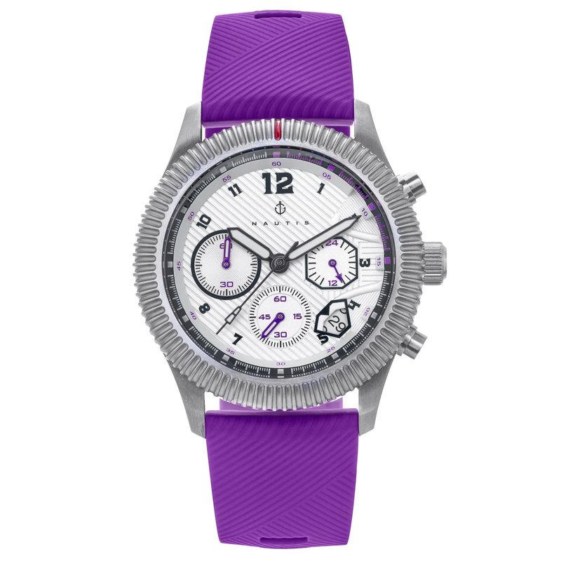 Shop Nautis Meridian Chronograph Strap Watch W/date In Purple