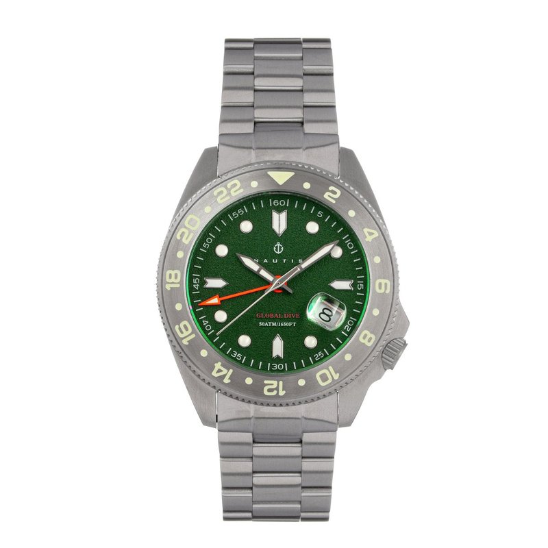 Nautis Global Dive Watch W/date In Green
