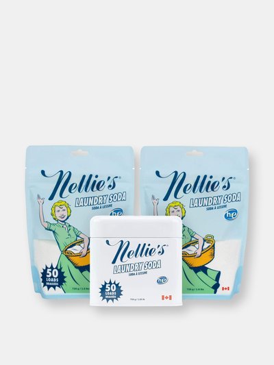 Nellie's Clean Inc Laundry Soda 50 Load Tin & 2x 50 Load Pouch product