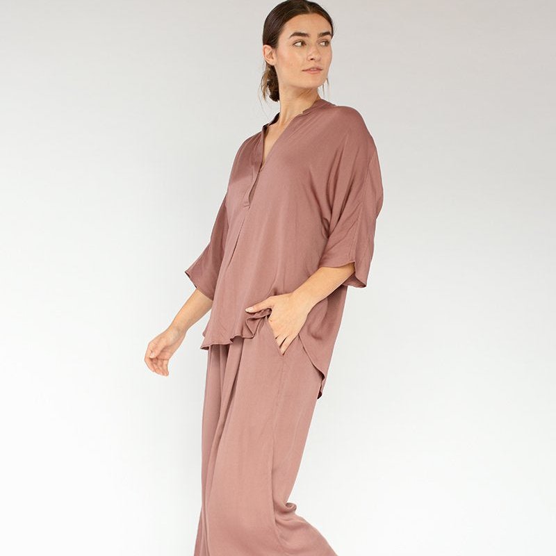 Neu Nomads Cropped Palazzo Pants In Pink