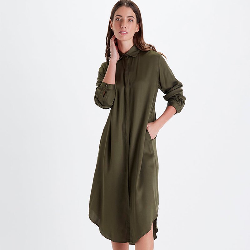 Neu Nomads Essential Shirt Dress In Green