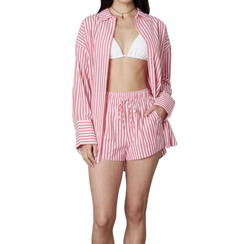 Shop Nia Lauren Boxer Shorts In Pink