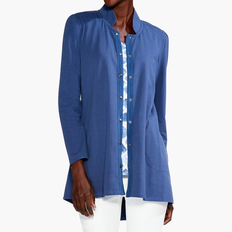 Nic + Zoe Snap Up Perfect Jacket In Blue