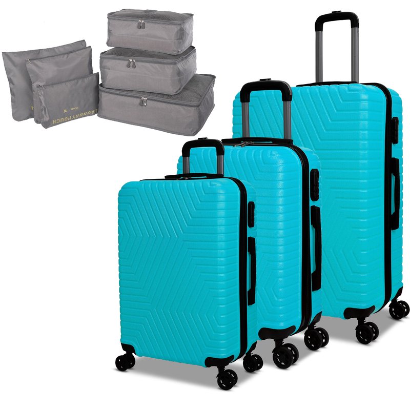 Nicci 3 Piece Luggage Set With Free Gift In Blue
