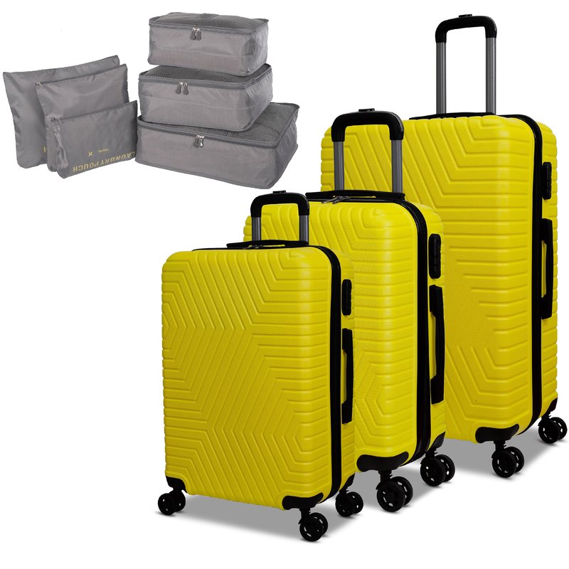 Nicci 3 Piece Luggage Set With Free Gift In Yellow