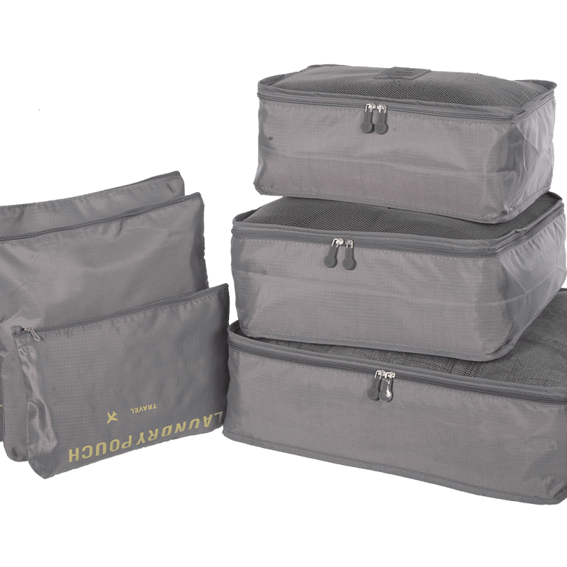 Nicci 6 Piece Set Luggage Organizer In Grey
