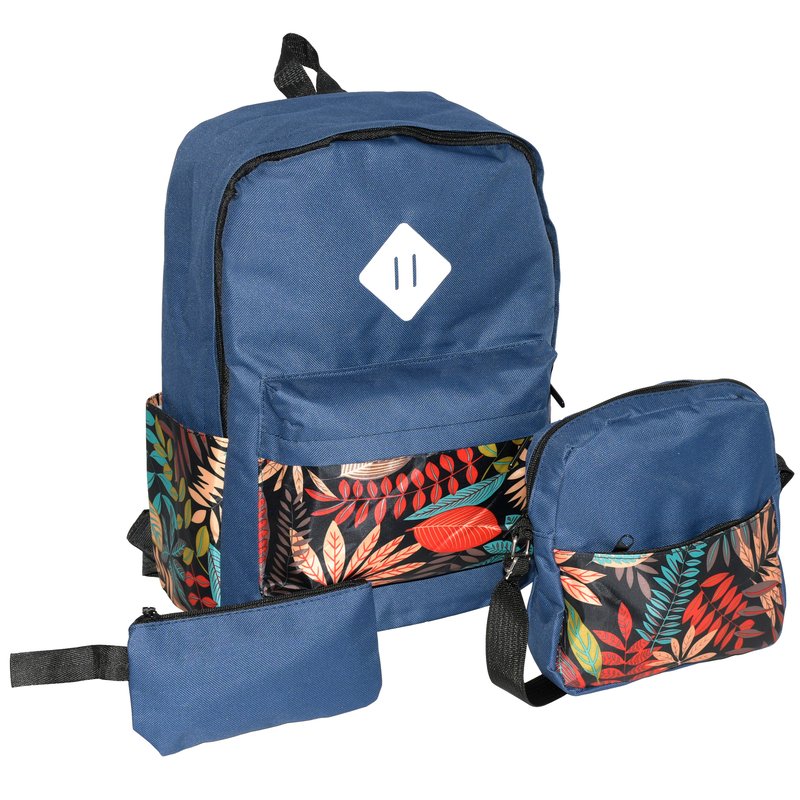 Nicci Backpack 3 Piece Set In Blue