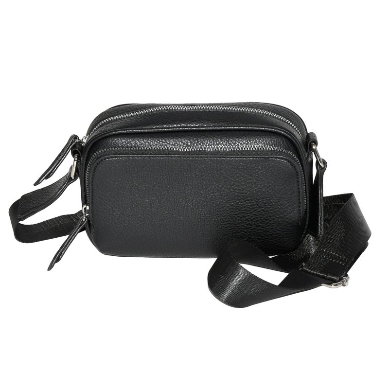 Shop Nicci Crossbody With Front Zipper Pocket In Black
