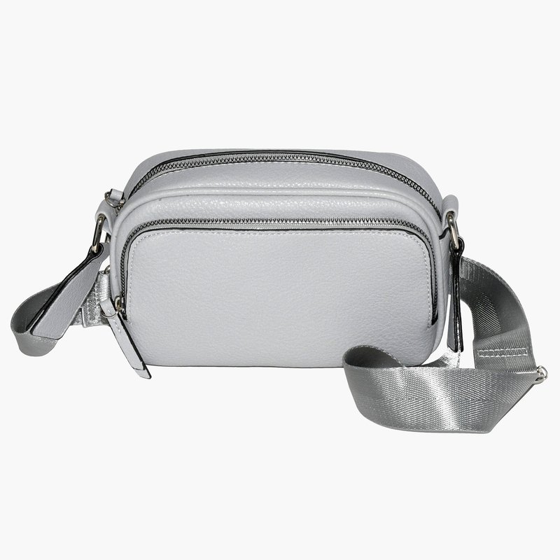 Shop Nicci Crossbody With Front Zipper Pocket In Grey