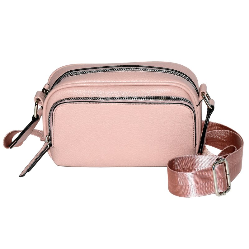 Shop Nicci Crossbody With Front Zipper Pocket In Pink