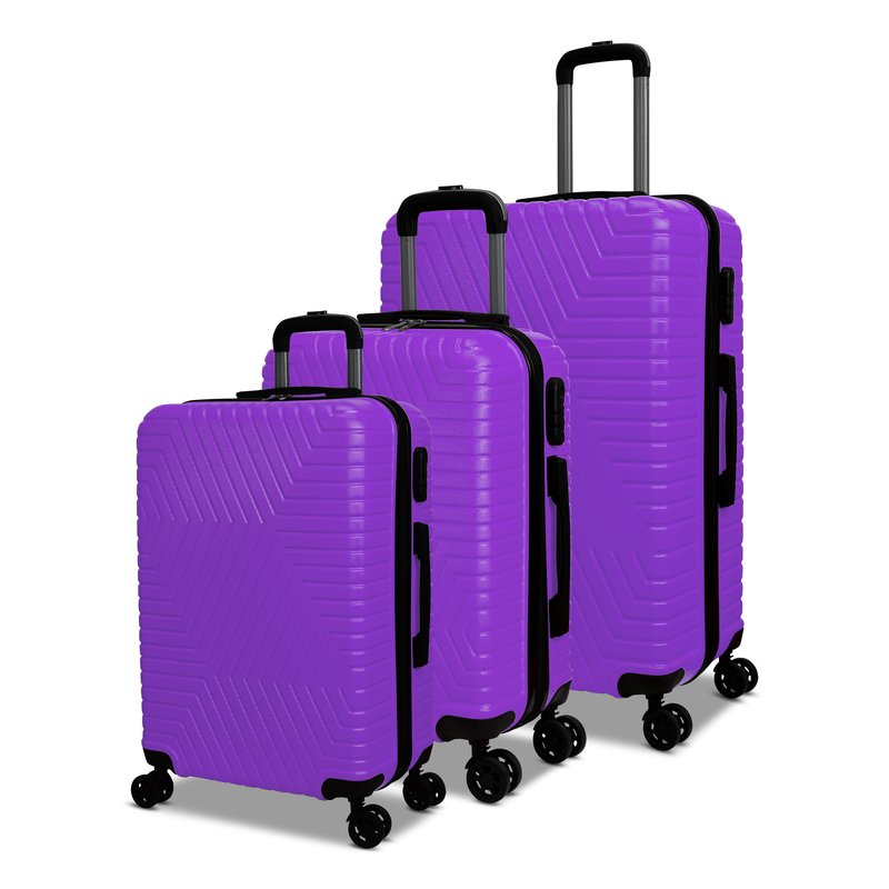 Nicci Lattitude Collection Luggage 3p Set In Purple