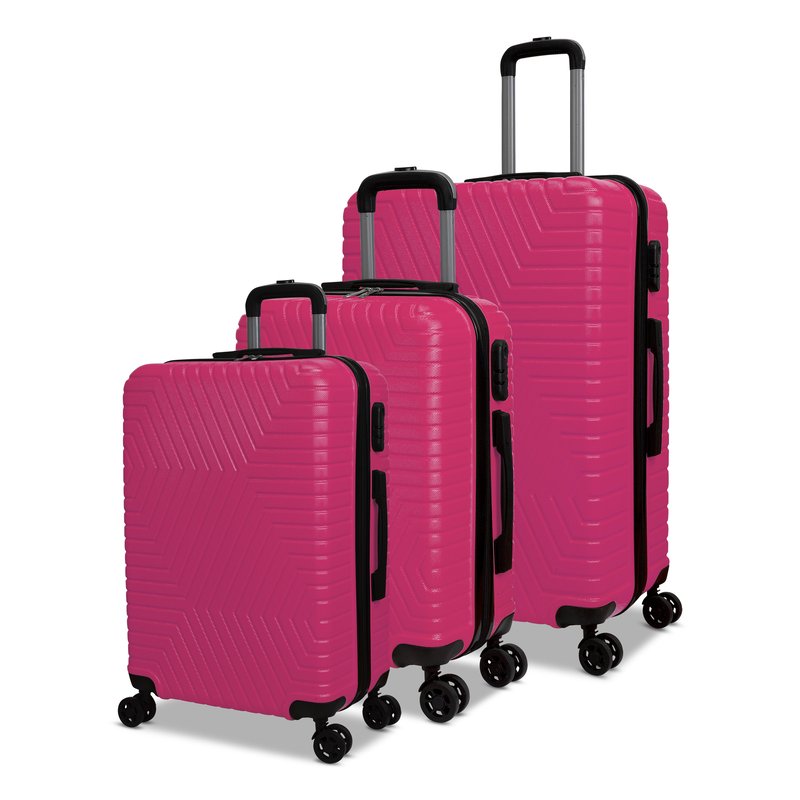 Nicci Lattitude Collection Luggage 3p Set In Pink