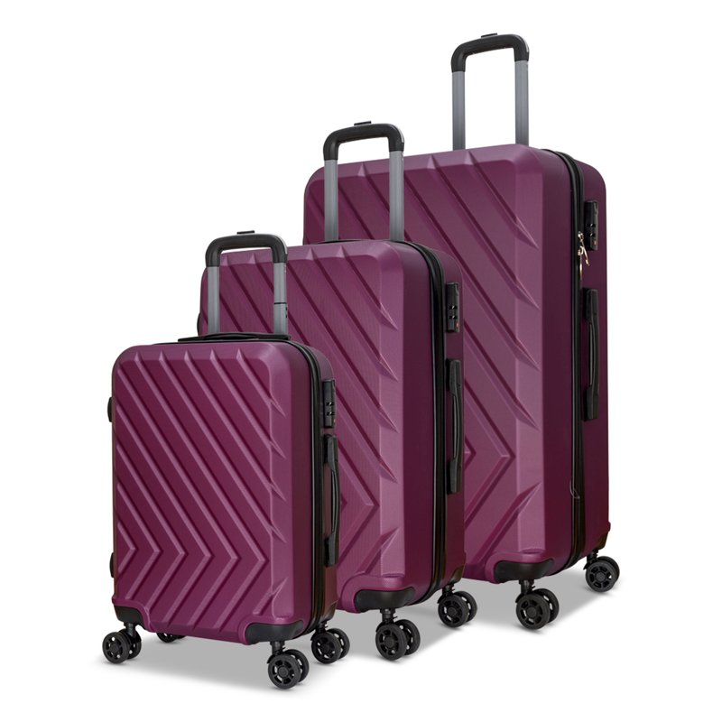 Nicci Luggage 3 Piece Set In Purple