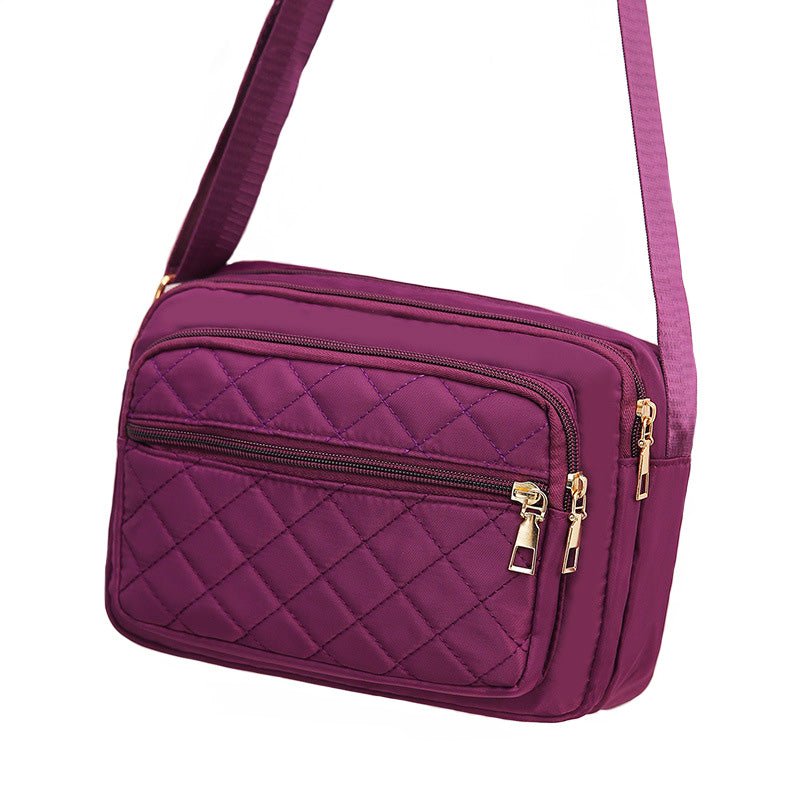 Nicci Nylon Quilted Bag In Purple