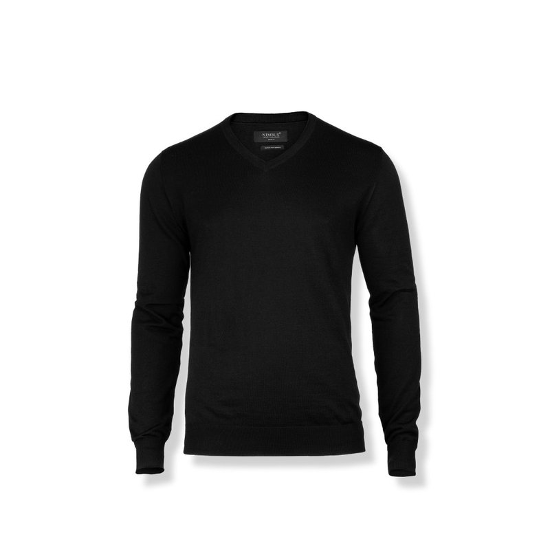 Nimbus Mens Ashbury Knitted V Neck Sweater In Black