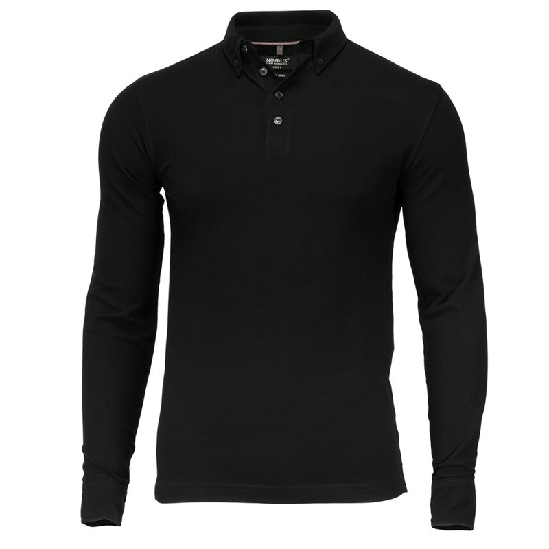 Nimbus Mens Carlington Deluxe Long Sleeve Polo Shirt (black)