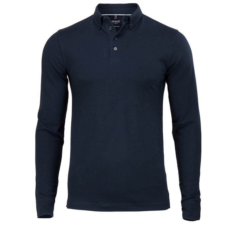 Nimbus Mens Carlington Deluxe Long Sleeve Polo Shirt (navy) In Blue