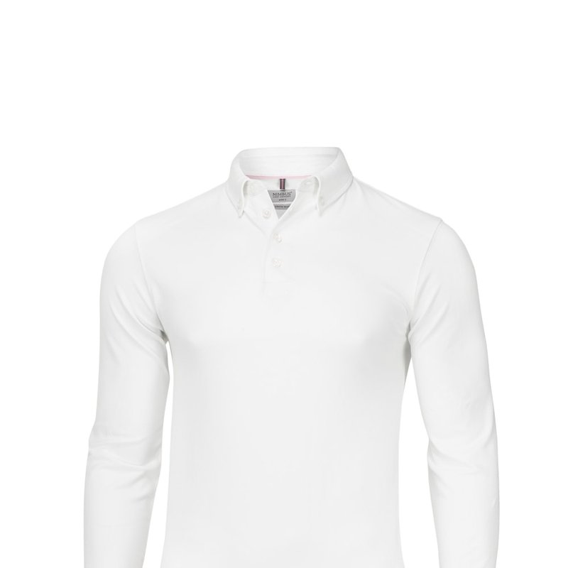 Nimbus Mens Carlington Deluxe Long Sleeve Polo Shirt (white)
