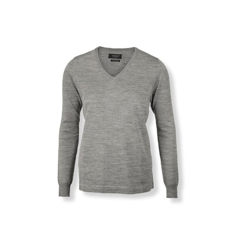 Nimbus Womens/ladies Ashbury Knitted V Neck Sweater (gray Melange)