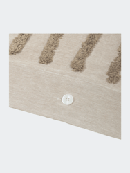 Polperro Beige Tufted Chenille Geometric Duvet Cover Set King (104" x 92") With Pillow Sham
