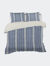 Polperro Blue Tufted Chenille Geometric Duvet Cover Set Twin XL (68"x92") With Pillow Sham - Blue