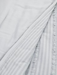 Uneven Stripe Grey And Black Cotton Comforter Set