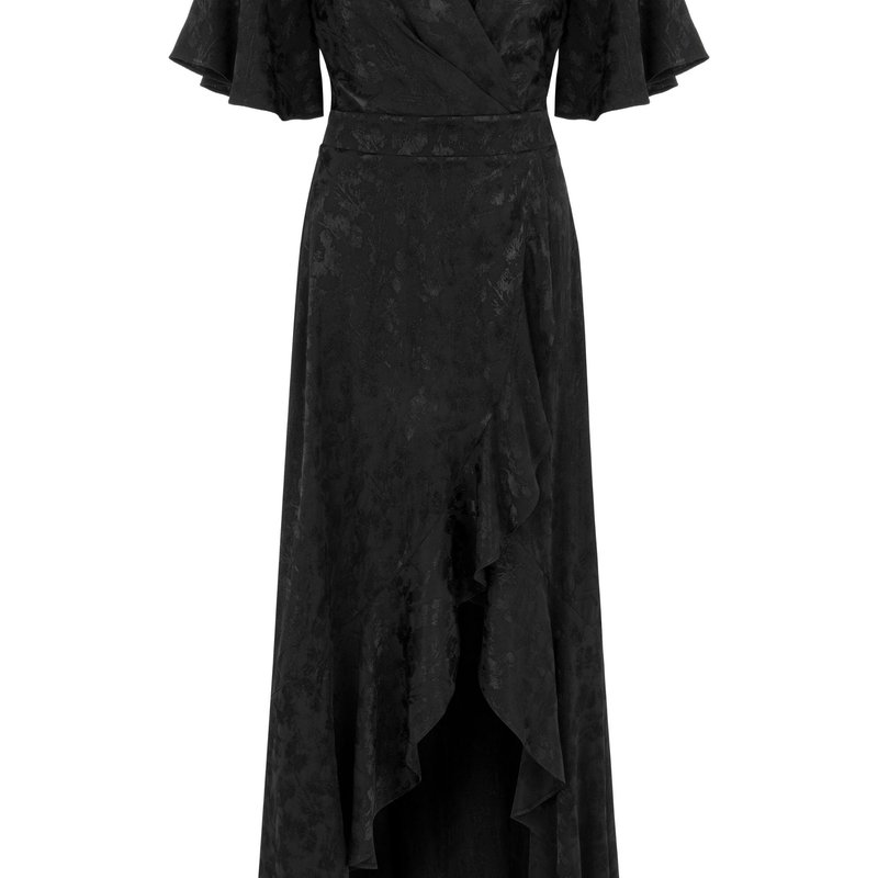 Nocturne Asymmetric Flounce Dress In Black