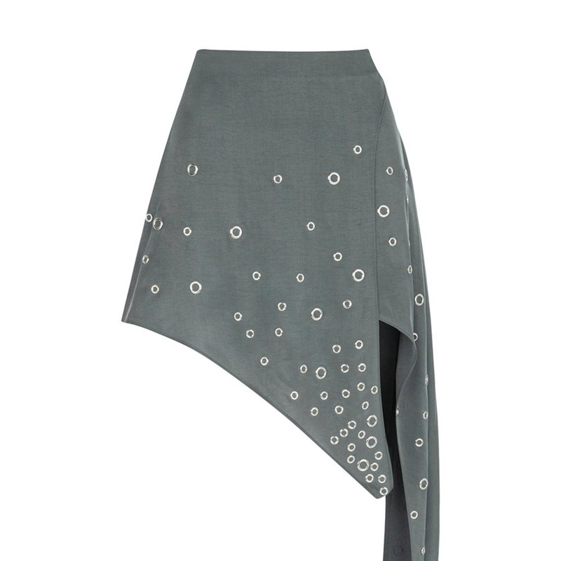 Shop Nocturne Asymmetric Skirt In Grey
