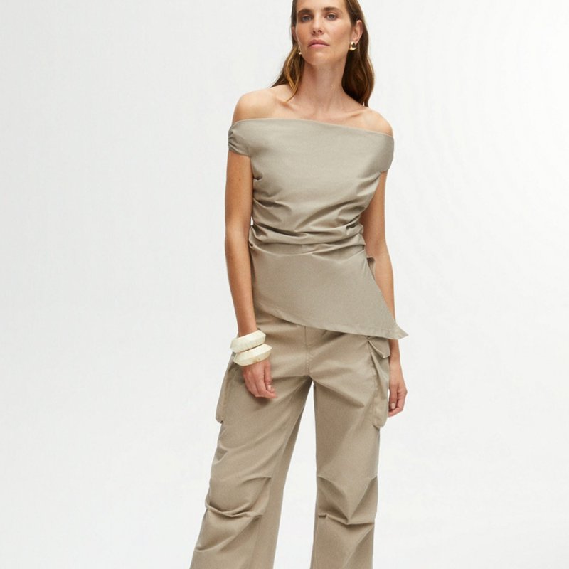 Nocturne Asymmetrical Blouse In Gray