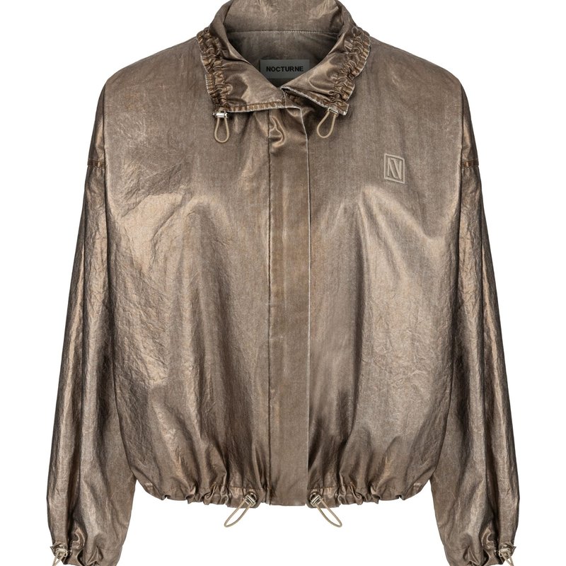 Shop Nocturne Bronze Metallic Jacket In Brown