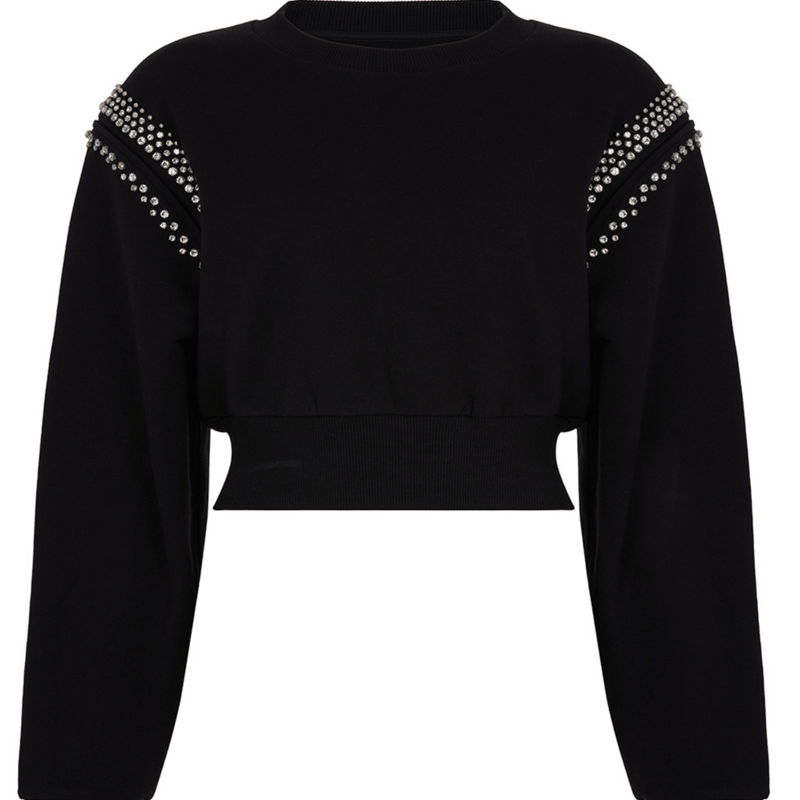 Shop Nocturne Crop Sweatshirt In Black